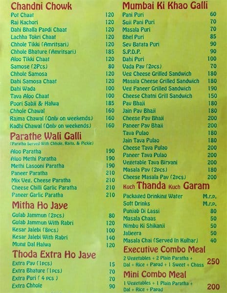 Chaat Bazaar Menu, Menu for Chaat Bazaar, Goregaon East, Mumbai - Zomato