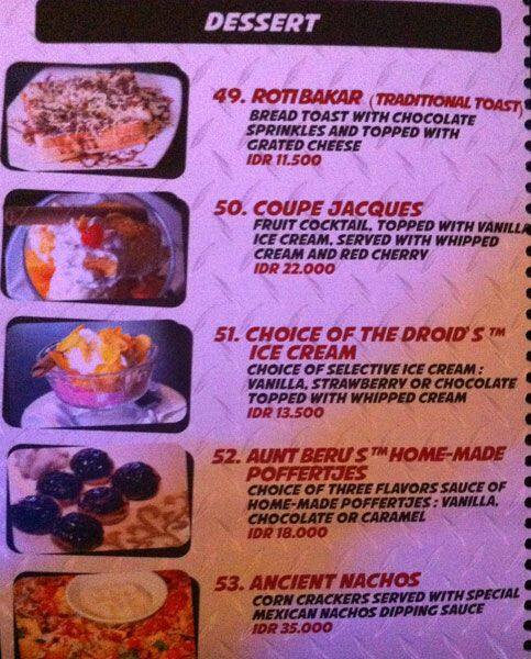 The Droids Coffe And Grill Menu