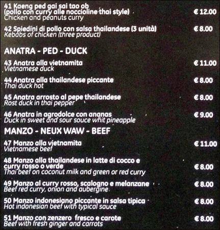 Menu di Go Thai Roma 