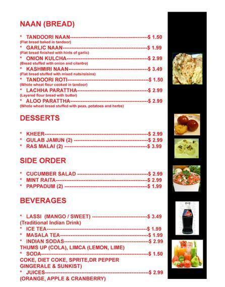 Cafe India Menu, Menu for Cafe India, Cypress, Houston - Urbanspoon/Zomato