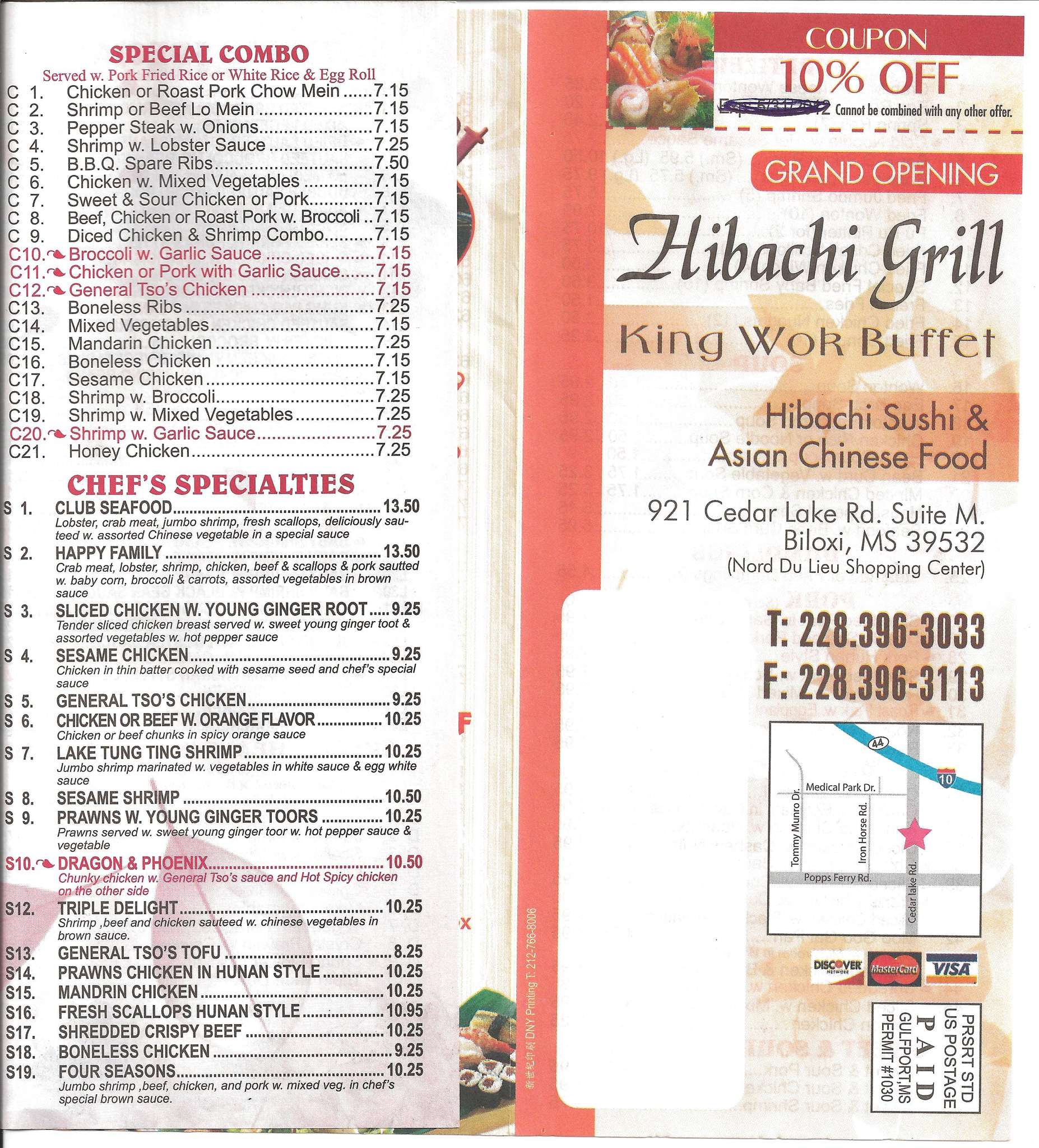 Hibachi Grill King Wok Buffet Menu Urbanspoon/Zomato