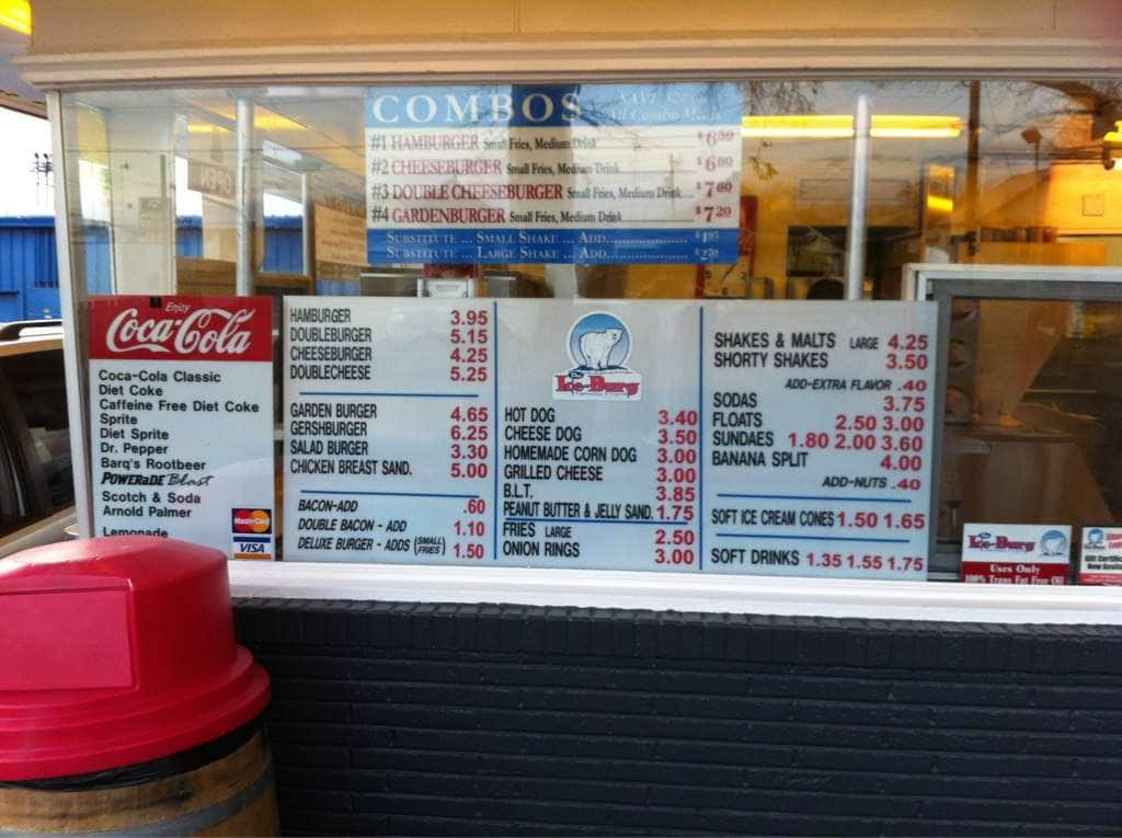 Menu At Ice Burg Drive In Fast Food Walla Walla