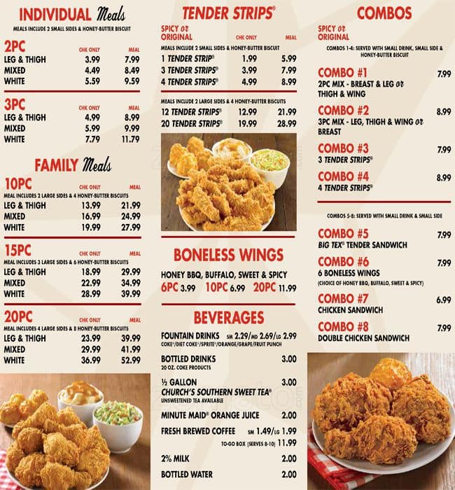 Churchs Chicken Menu, Menu for Churchs Chicken, Downtown, Washington DC