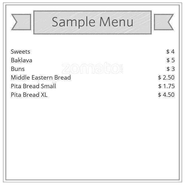 Sanabel Bakery Menu, Menu for Sanabel Bakery, Riverside, Ottawa