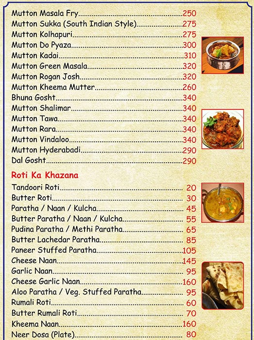 Lakeside menu