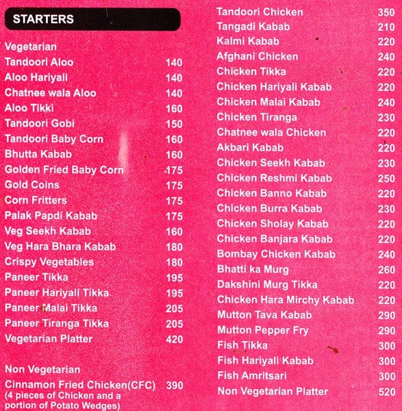 Menu at Cinnamon Kitchen, Bengaluru, Old Airport Road