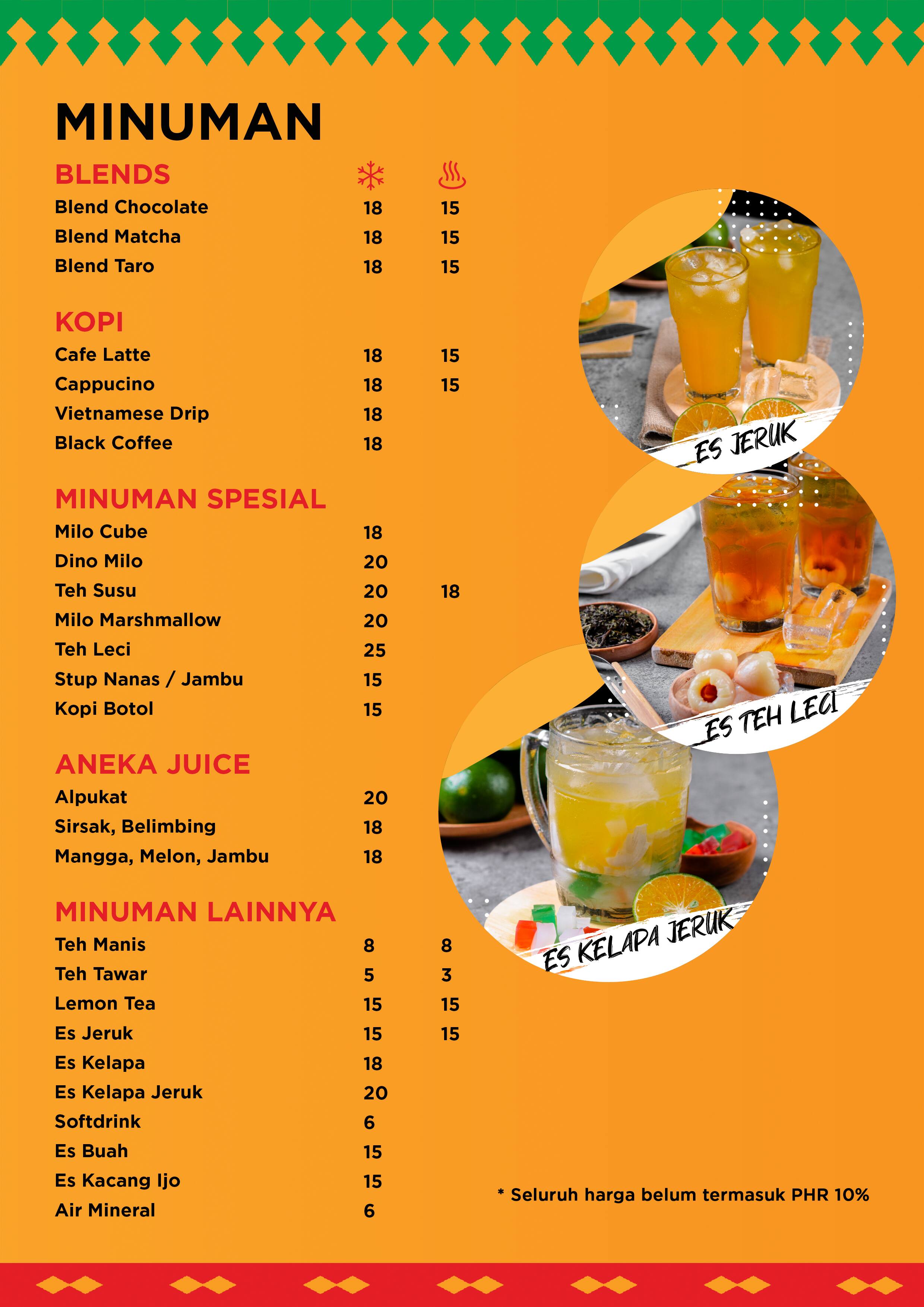 Nasi Goreng Kambing Kebon Sirih 1958 (Nasgorkam Bonsir 1958) Menu