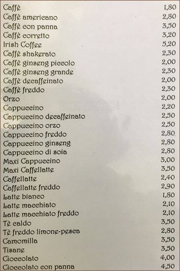 Dolceamaro Caffè Speisekarte