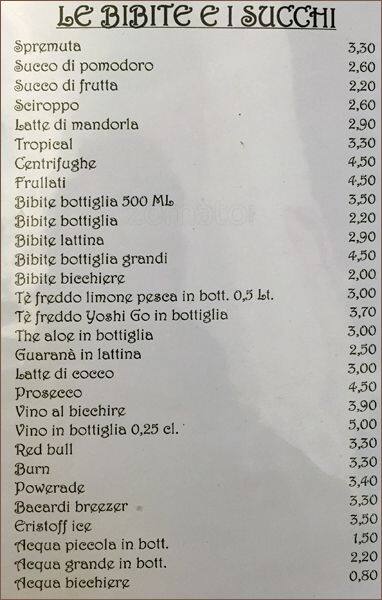 Dolceamaro Caffè Speisekarte