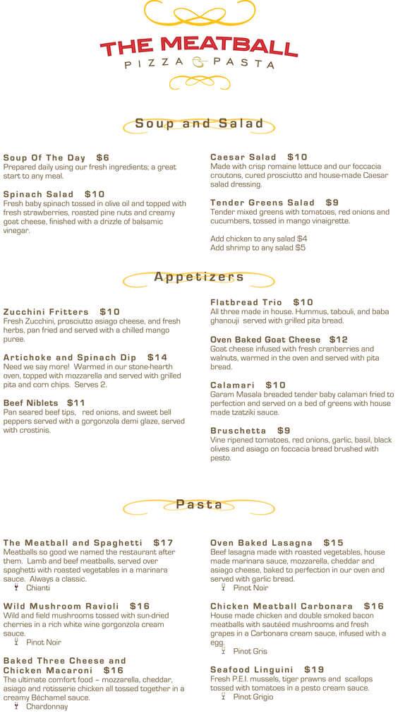 The Meatball Pizza & Pasta Menu Urbanspoon/Zomato