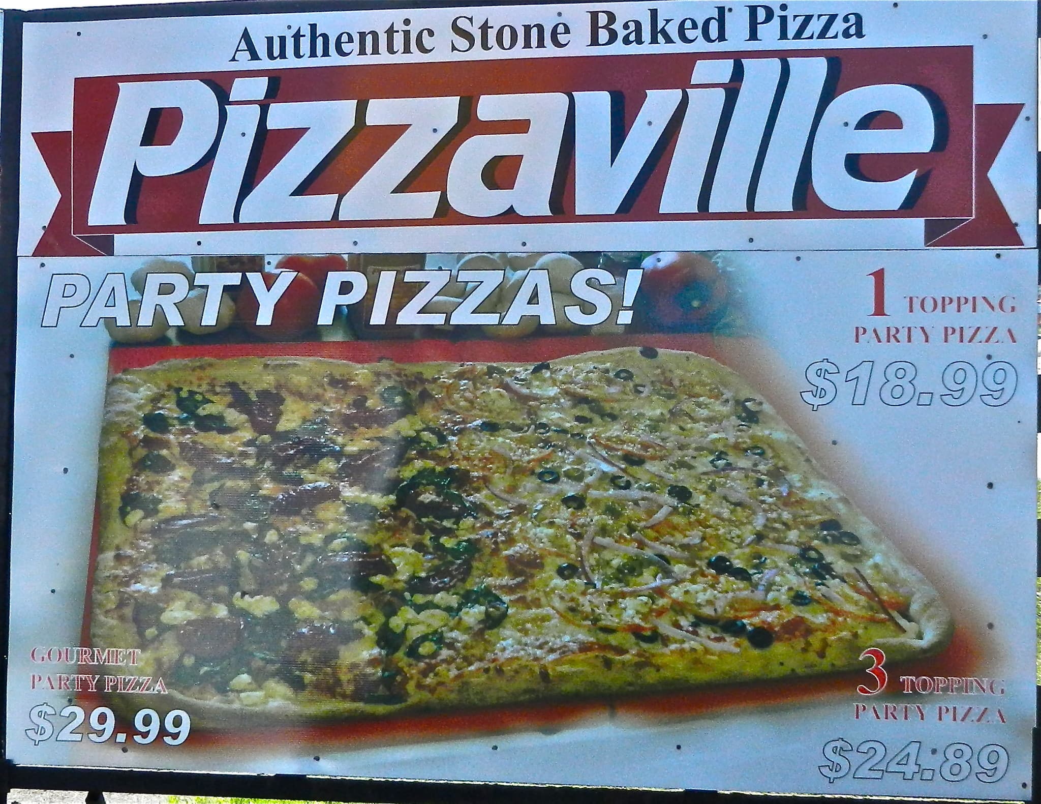 Menu de Pizzaville