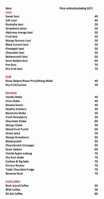 Lassi Corner Menu, Menu for Lassi Corner, ITPL Main Road, Whitefield ...