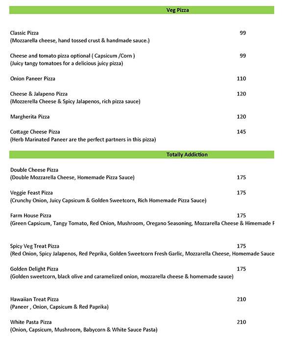 Menu of Pizza Addiction, Kasarvadavli, Thane West, Thane