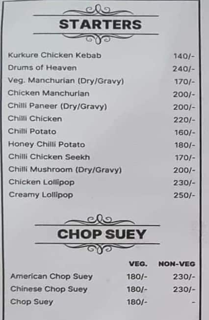 The Momos Company menu