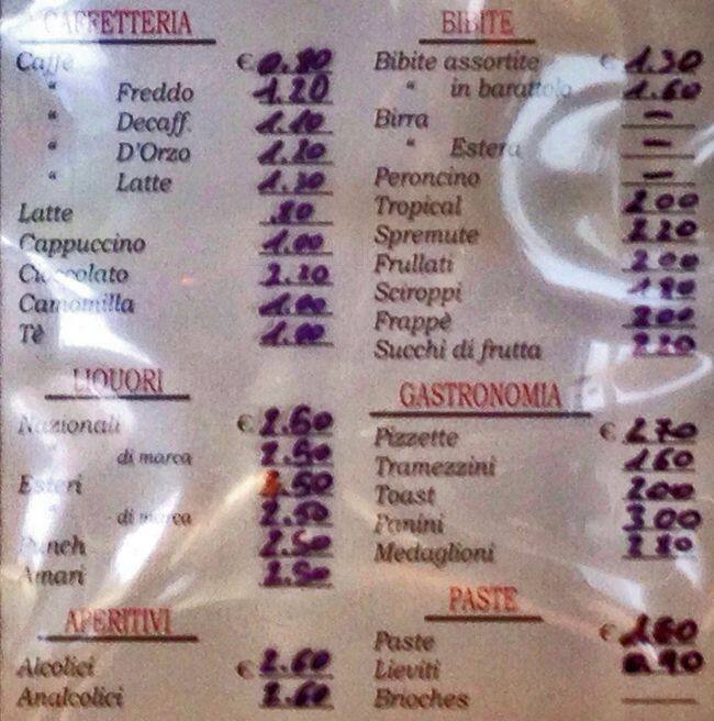 Menu di Bar Della Fornace - Due Esse S.r.l. 