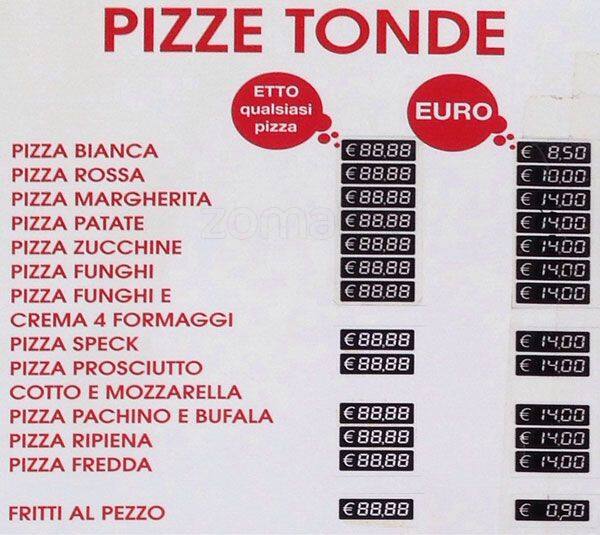 Ostiense 10 Speisekarte