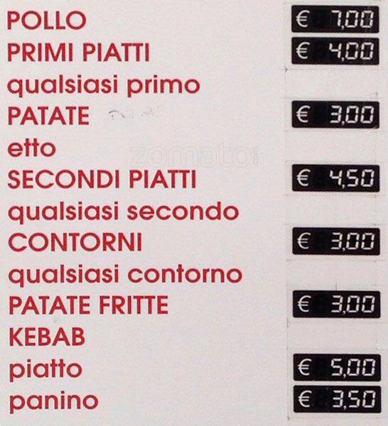 Ostiense 10 Speisekarte