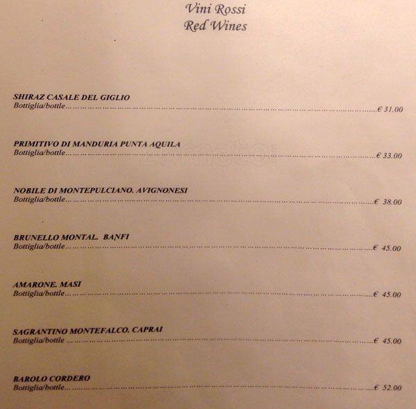 Menu di Mecenate Palace Hotel 