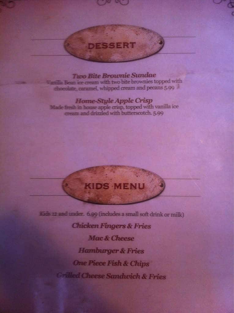 Menu au Mill Cove Brew Pub, Bedford