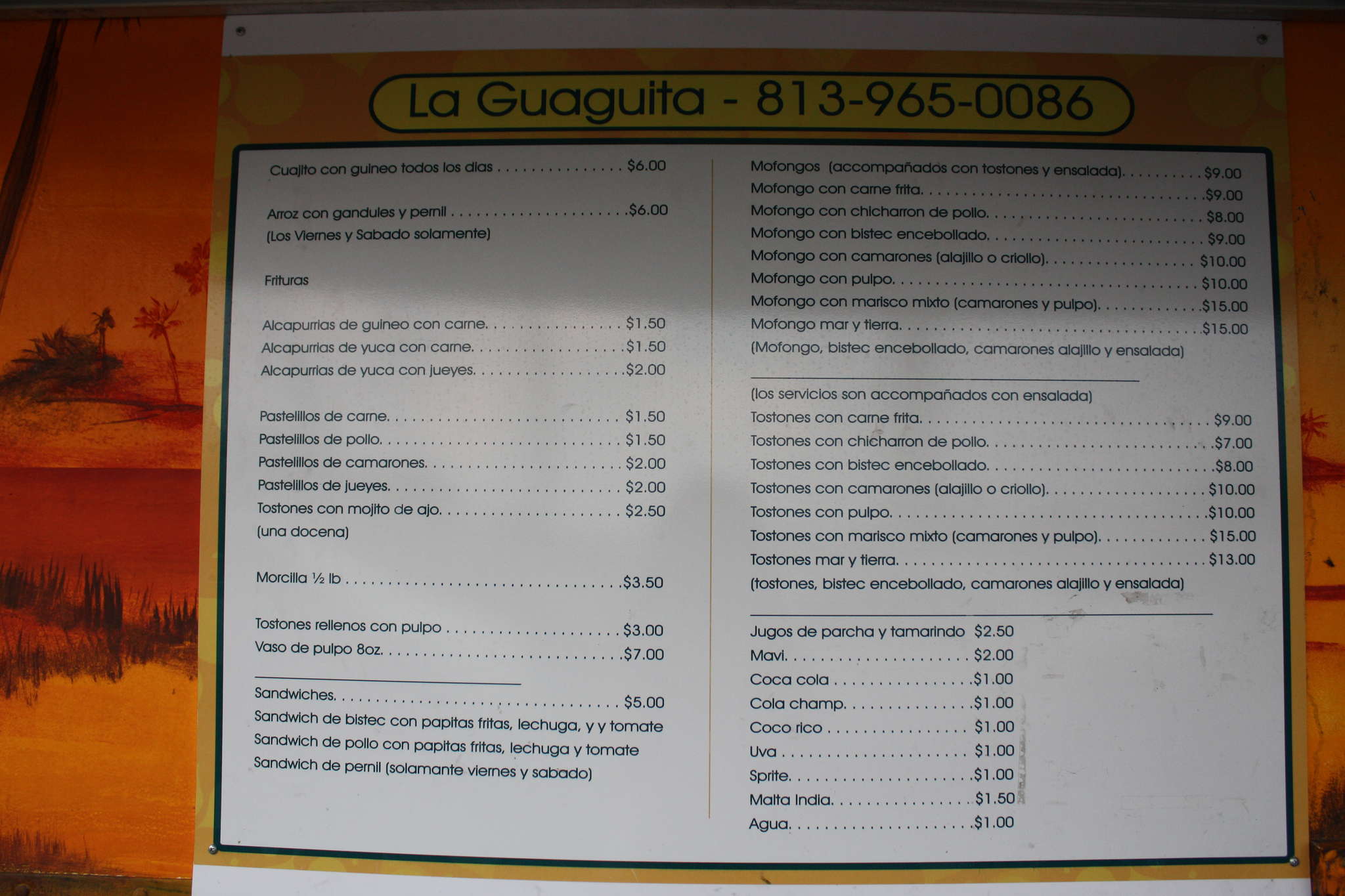 La Guaguita Food Truck Menu Menu For La Guaguita Food Truck Town N Country Tampa Bay