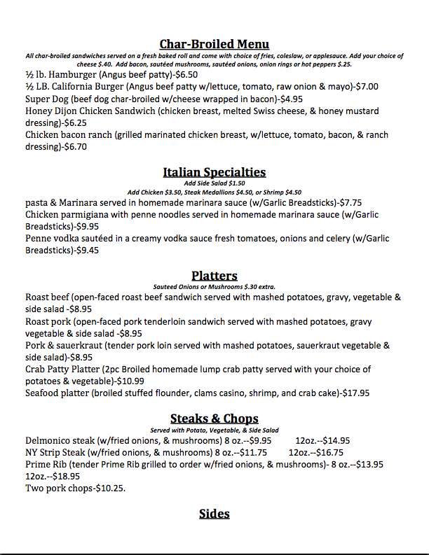 Menu at Slate Quarry Hotel pub & bar, Nazareth