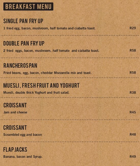 Tiger's Milk Restaurant & Bar Menu Zomato SA