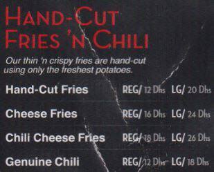 Menu at Steak 'n' Shake, Dubai