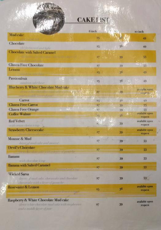 Menu At The Baker S Cottage Cafe Auckland