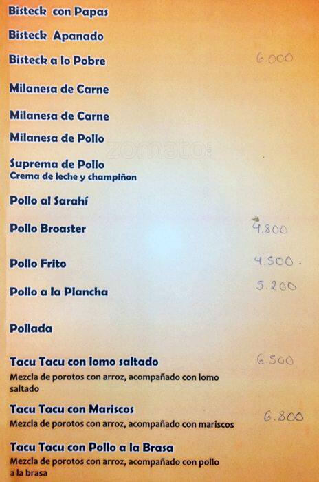 Escabeche menu