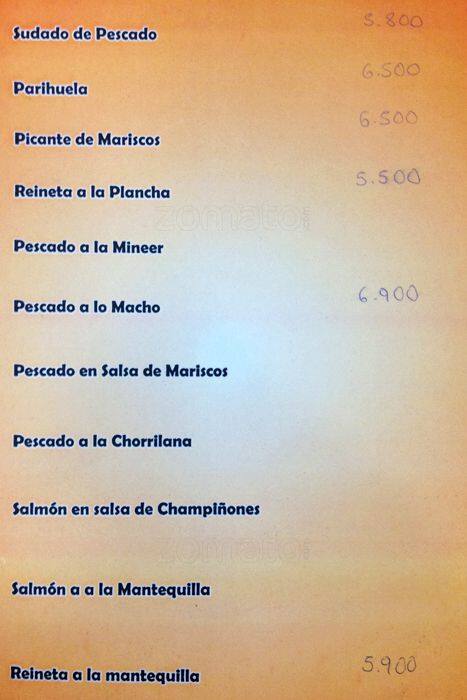 Escabeche menu
