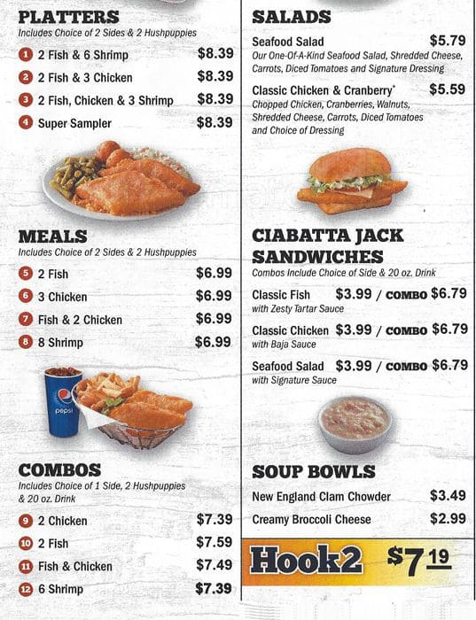 Long John Silver's Menu, Menu for Long John Silver's, Vallejo, Vallejo