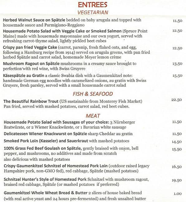 Menu at Gaumenkitzel pub & bar, Berkeley