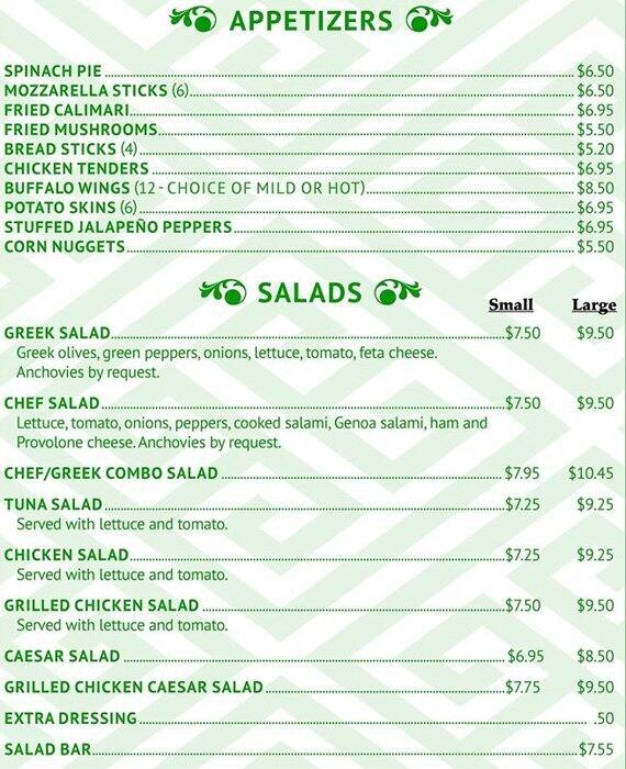 II Pizza Menu, Menu for II Pizza, St. St