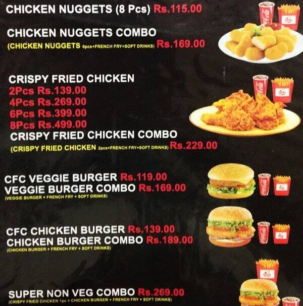 CFC Menu, Menu for CFC, New Town, Kolkata - Zomato