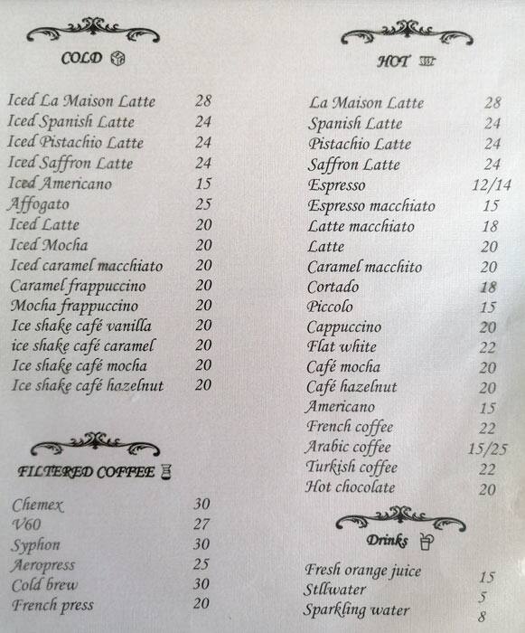 La Maison Gateau Menu Menu For La Maison Gateau Mussafah Shabiya Abu Dhabi