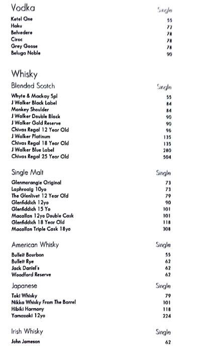 Menu of The Pods Bluewaters Island Dubai