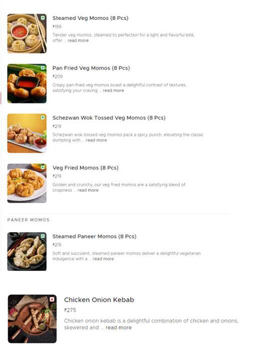 Menu of Talking Tikka Kebabs & Gravies, Sector 46, Gurgaon