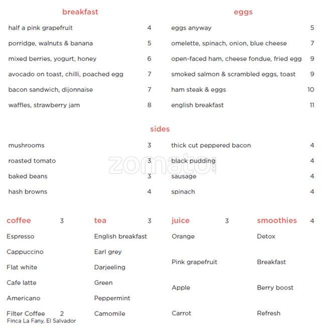 Electric Diner Menu, Menu for Electric Diner, Notting Hill, London