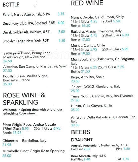 Per Tutti menu