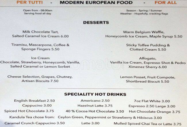 Per Tutti menu