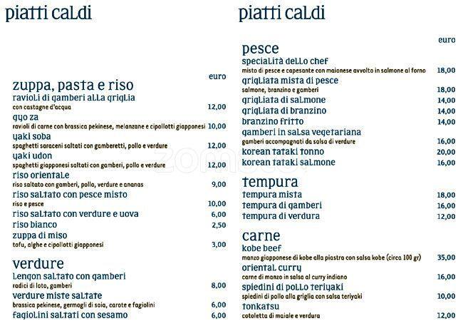 Menu di nu-cube 