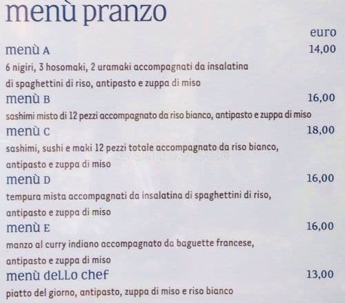 Menu di nu-cube 