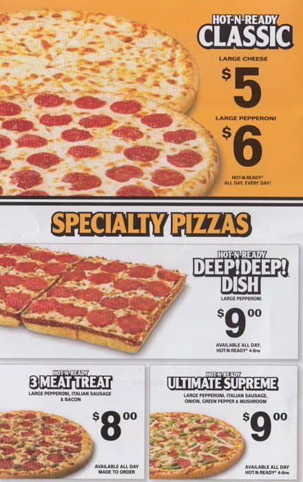 Little Caesars Pizza Menu For Elmhurst Little Caesars Pizza Elmhurst Menu