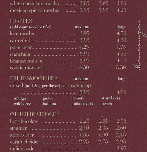 Menu at Powderface pub & bar, Oakland