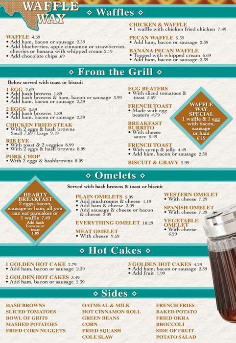 Waffle Way Menu, Menu for Waffle Way, Grapevine, Grapevine - Urbanspoon ...