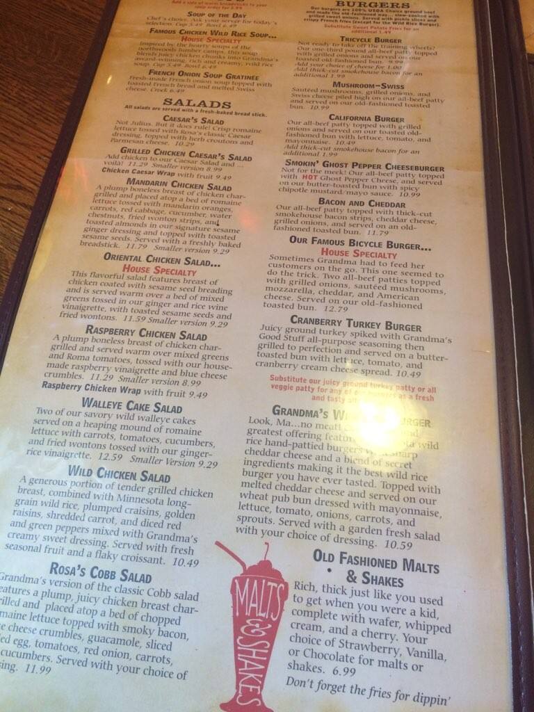 Grandma Saloon & Grill Menu Urbanspoon/Zomato