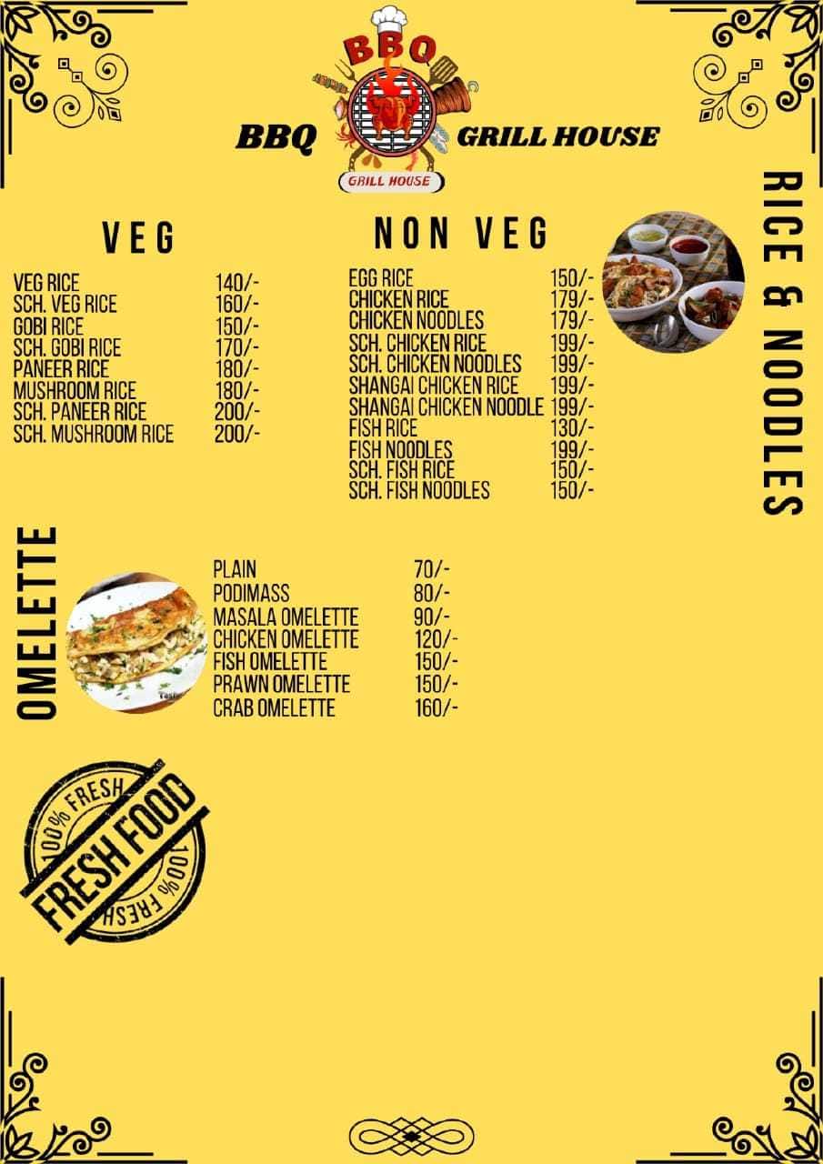 Menu of Barbecue Grill House, Anna Nagar West, Chennai