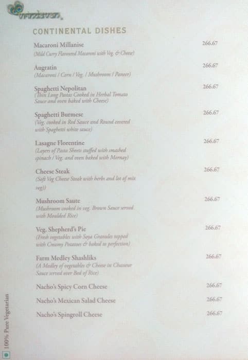 Vrindavan Restaurant menu