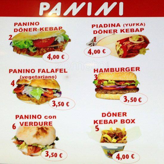 Menu di Mondial Kebab 