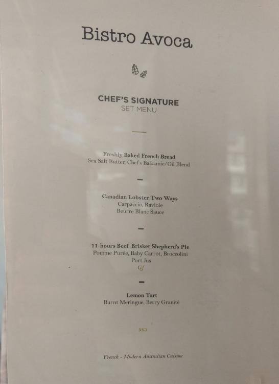 Bistro Avoca Menu, Menu for Bistro Avoca, Randwick, Sydney Urbanspoon